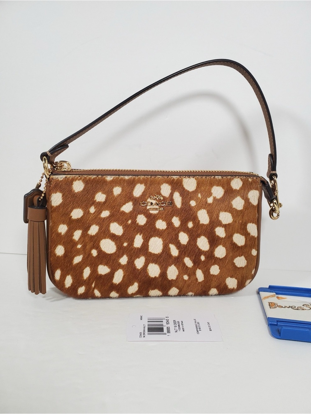 NWT Coach Nolita 19 With Deer Print CDW35 Gold/Brown Leather